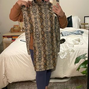 WORN ONCE Mock Neck Bodycon Snake Print Dress